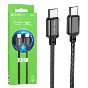 کابل تبدیل دو سر Type-C بروفون 60w مدل BX87