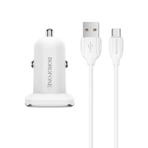 شارژر فندکی Borofone مدل BZ12 به همراه کابل تبدیل Micro-USB (گارانتی دار)