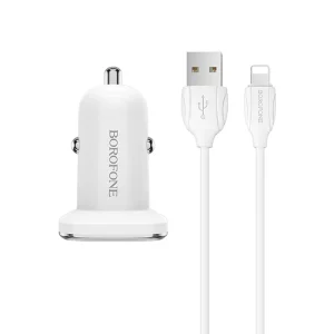 شارژر فندکی دو پورت Borofone مدل BZ12 به همراه کابل تبدیل TYPE-C (گارانتی دار)