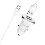 شارژر فندکی دو پورت Borofone مدل BZ12 به همراه کابل تبدیل Micro-USB (گارانتی دار)