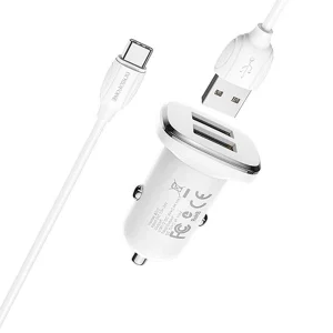 شارژر فندکی دو پورت Borofone مدل BZ12 به همراه کابل تبدیل Micro-USB (گارانتی دار)