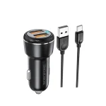 شارژر فندکی دو پورت Borofone مدل BZ17 به همراه کابل تبدیل TYPE C-USB (گارانتی دار)